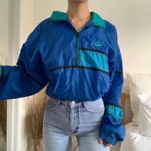 Vintage Nike Windbreaker Blue Quarter Zip Jacket